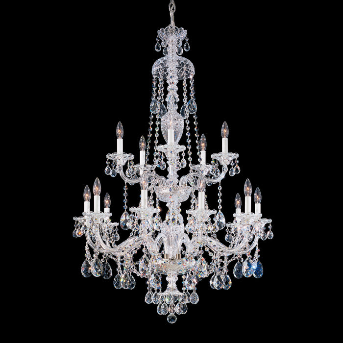 Schonbek 3608-40H 15 Light Chandelier, Polished Silver