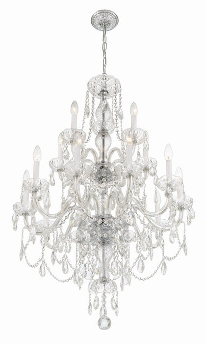 Crystorama 1155-CH-CL-MWP 15 Light Chandelier, Polished Chrome