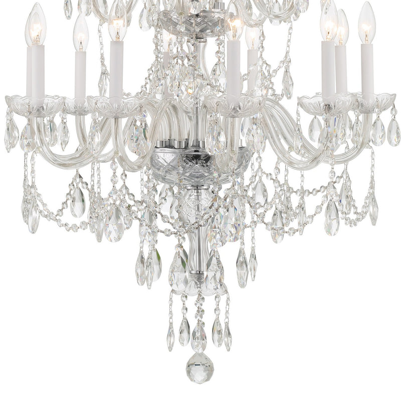 Crystorama 1155-CH-CL-MWP 15 Light Chandelier, Polished Chrome