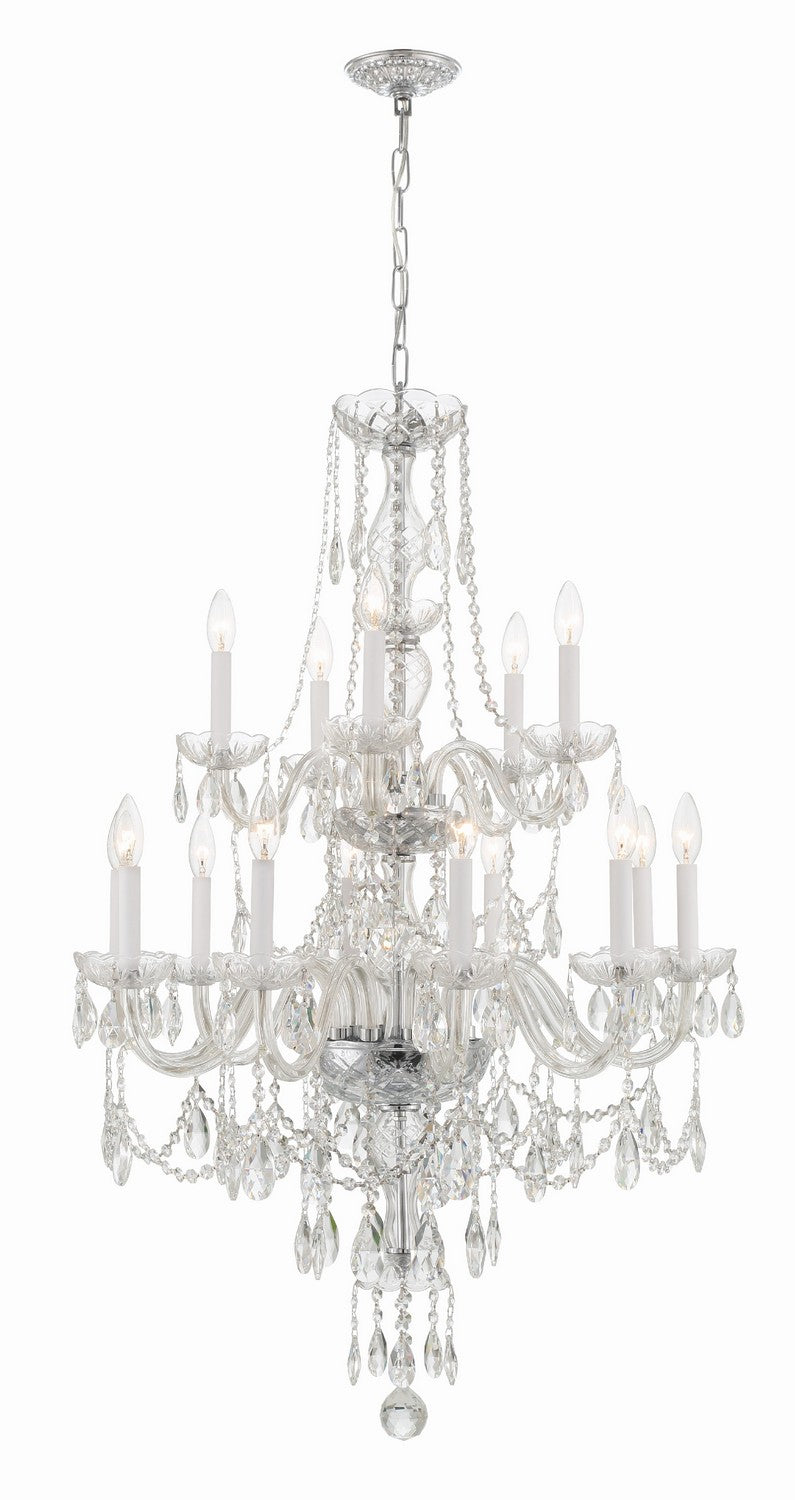Crystorama 1155-CH-CL-MWP 15 Light Chandelier, Polished Chrome