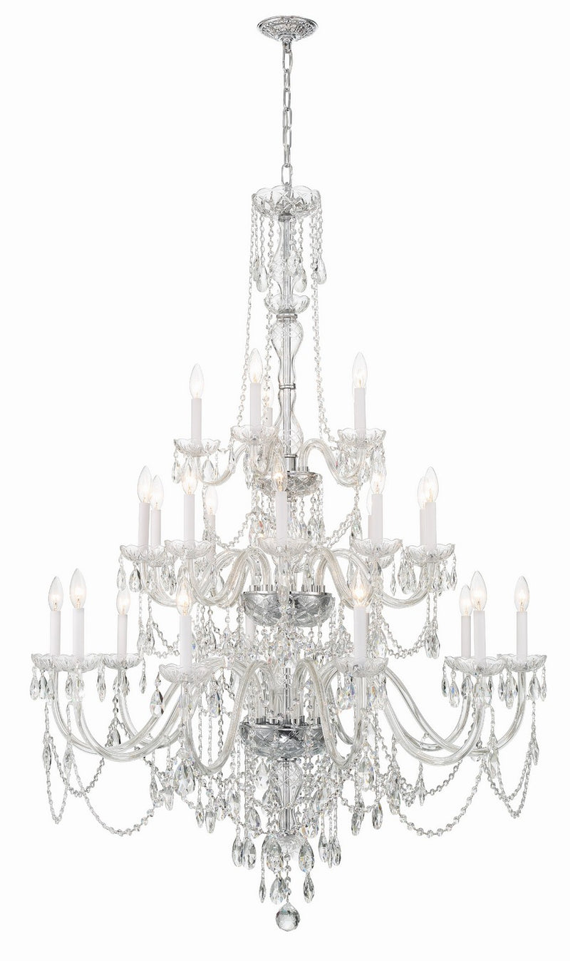 Crystorama 1156-CH-CL-MWP 25 Light Chandelier, Polished Chrome