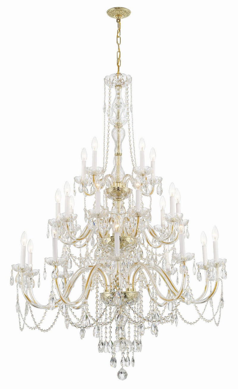 Crystorama 1156-PB-CL-MWP 25 Light Chandelier, Polished Brass