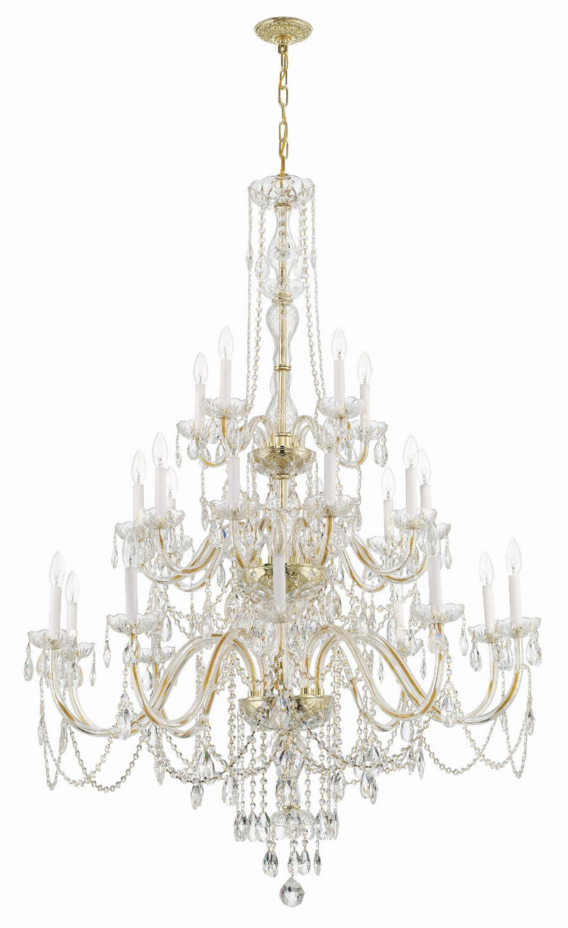 Crystorama 1156-PB-CL-MWP 25 Light Chandelier, Polished Brass