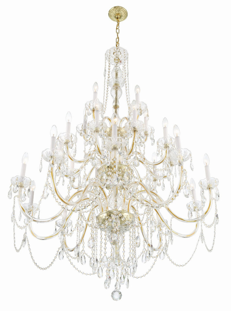 Crystorama 1156-PB-CL-MWP 25 Light Chandelier, Polished Brass