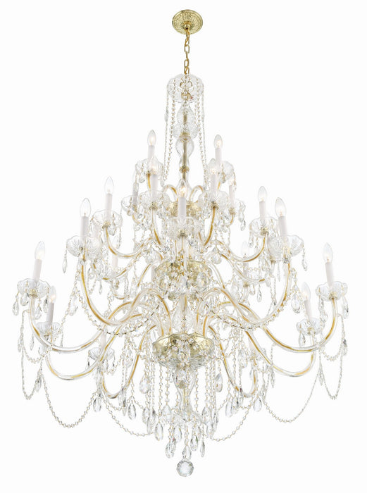 Crystorama 1156-PB-CL-MWP 25 Light Chandelier, Polished Brass