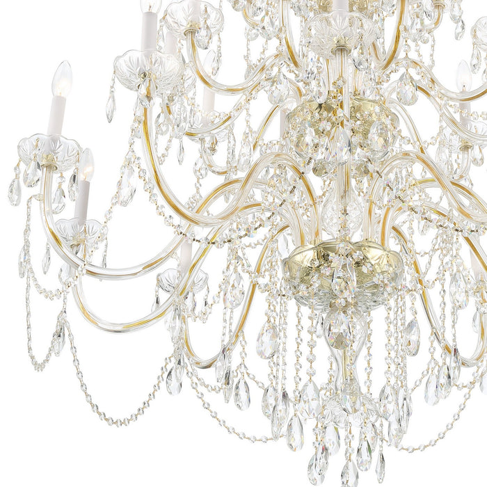Crystorama 1156-PB-CL-MWP 25 Light Chandelier, Polished Brass