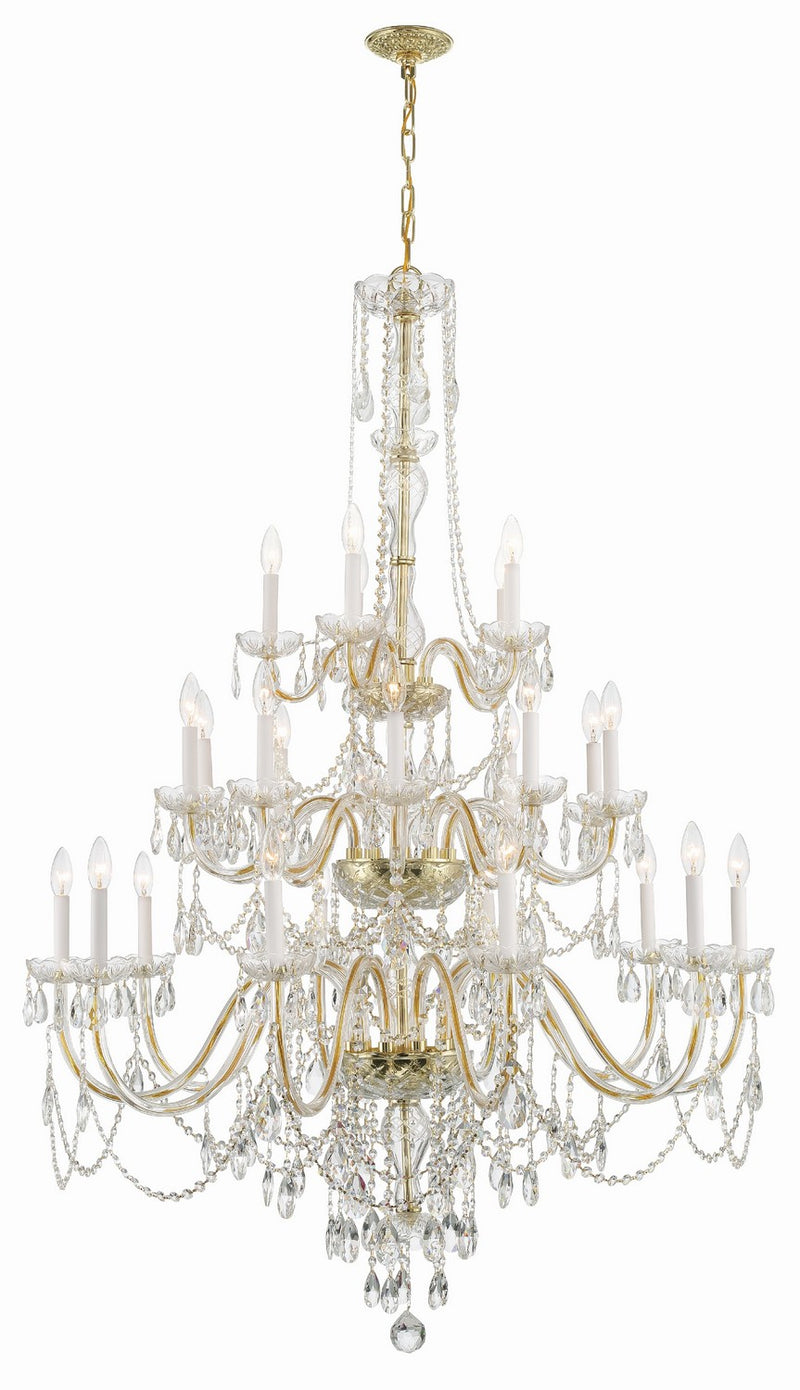 Crystorama 1156-PB-CL-MWP 25 Light Chandelier, Polished Brass