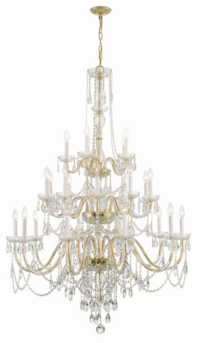 Crystorama 1156-PB-CL-MWP 25 Light Chandelier, Polished Brass