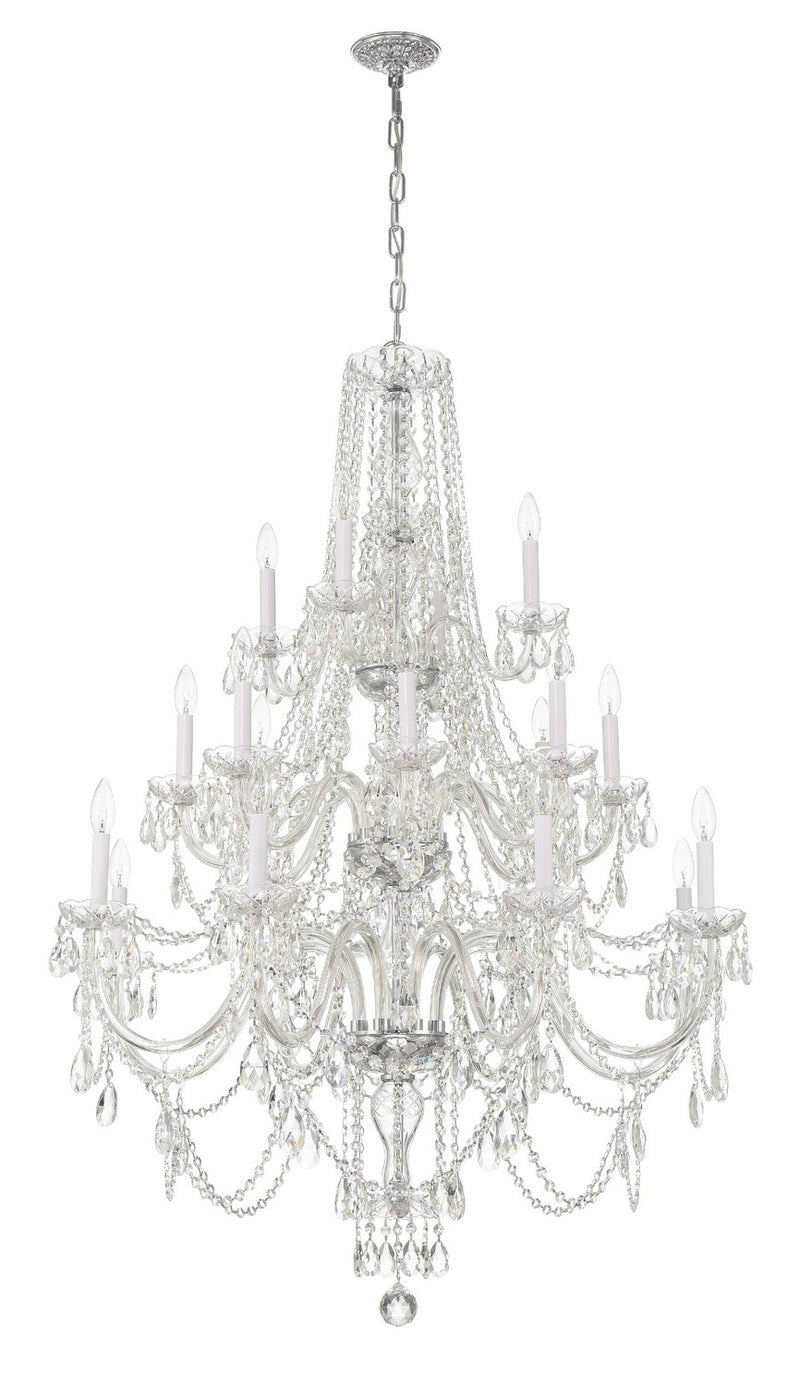 Crystorama 1157-CH-CL-MWP 20 Light Chandelier, Polished Chrome