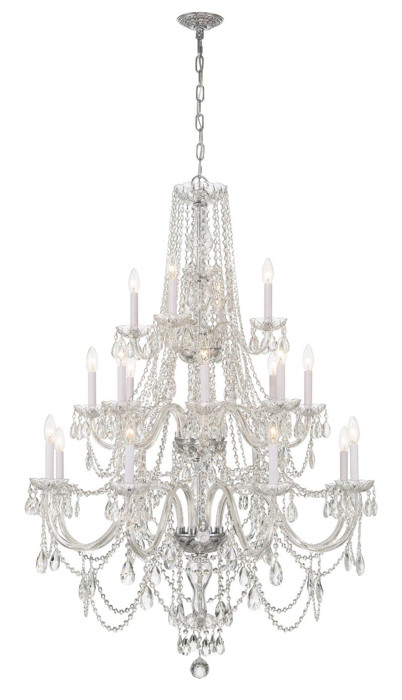 Crystorama 1157-CH-CL-MWP 20 Light Chandelier, Polished Chrome