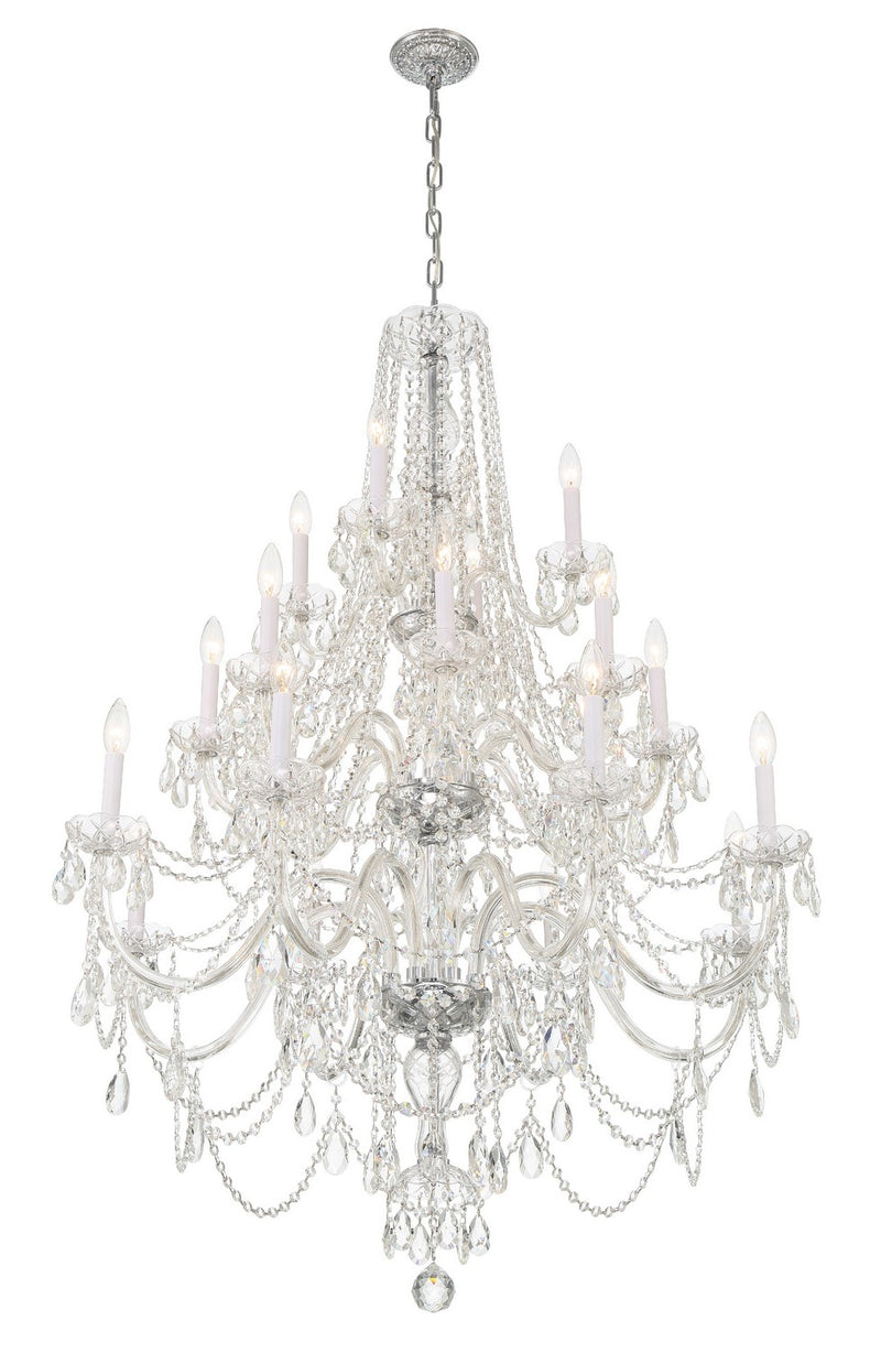 Crystorama 1157-CH-CL-MWP 20 Light Chandelier, Polished Chrome