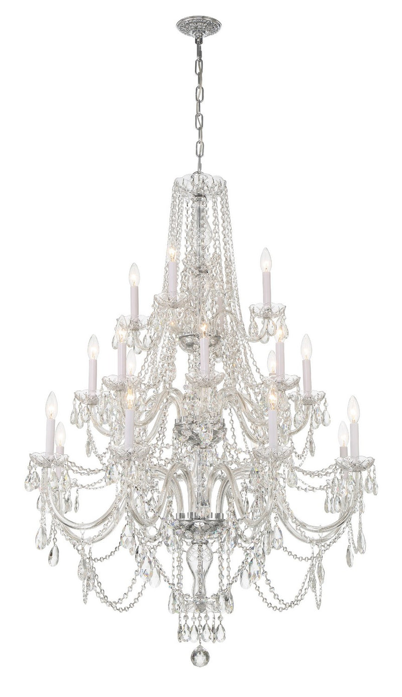 Crystorama 1157-CH-CL-MWP 20 Light Chandelier, Polished Chrome