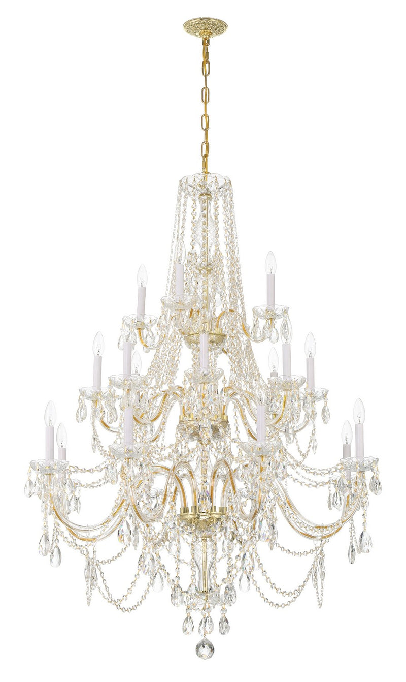 Crystorama 1157-PB-CL-MWP 20 Light Chandelier, Polished Brass