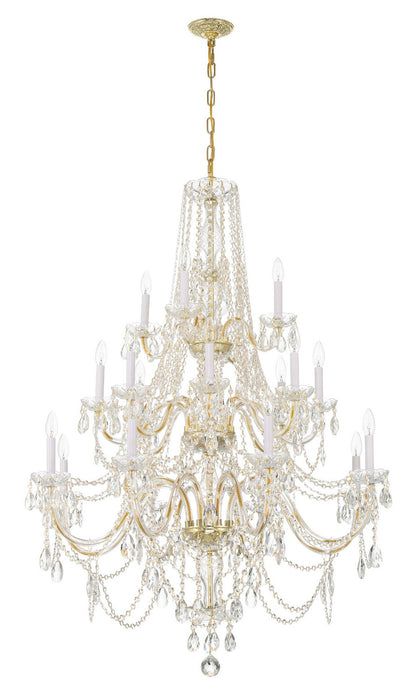 Crystorama 1157-PB-CL-MWP 20 Light Chandelier, Polished Brass