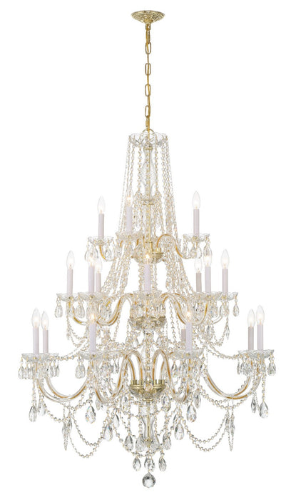 Crystorama 1157-PB-CL-MWP 20 Light Chandelier, Polished Brass