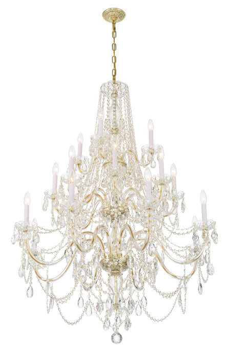 Crystorama 1157-PB-CL-MWP 20 Light Chandelier, Polished Brass