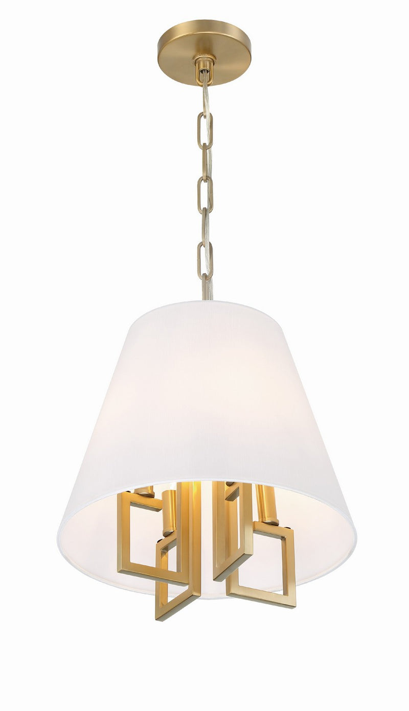 Crystorama 2254-VG Four Light Mini Chandelier, Vibrant Gold