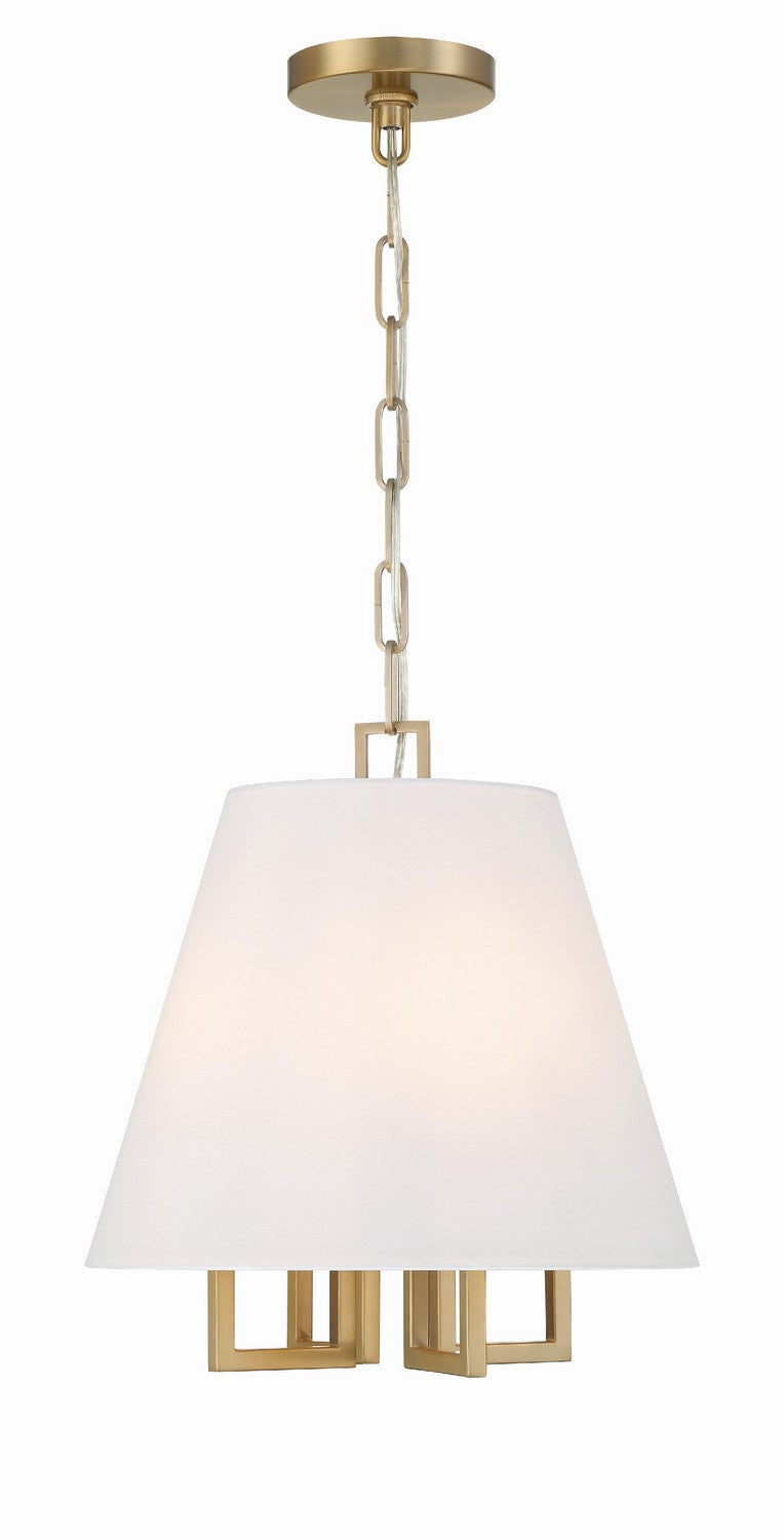Crystorama 2254-VG Four Light Mini Chandelier, Vibrant Gold