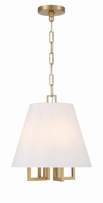 Crystorama 2254-VG Four Light Mini Chandelier, Vibrant Gold