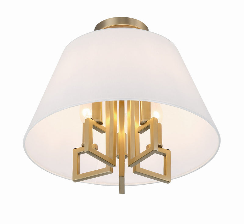 Crystorama 2255-VG_CEILING Five Light Semi Flush Mount, Vibrant Gold