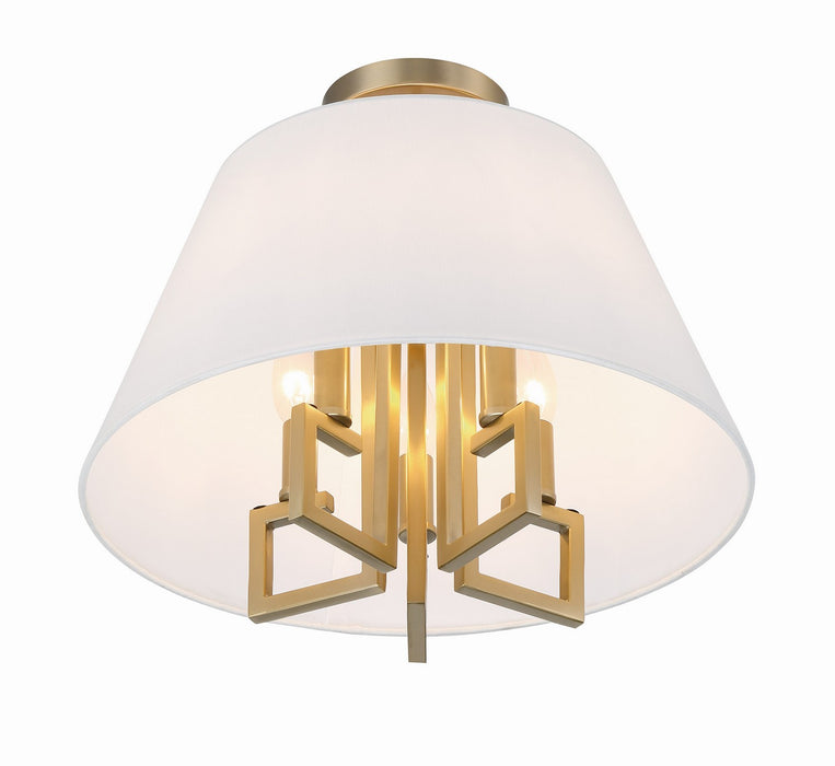 Crystorama 2255-VG_CEILING Five Light Semi Flush Mount, Vibrant Gold