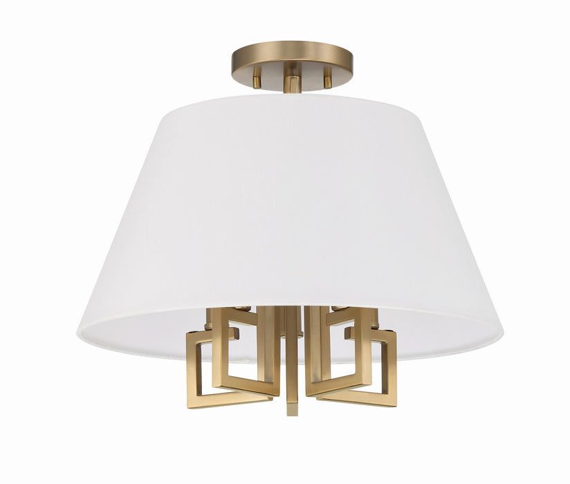 Crystorama 2255-VG_CEILING Five Light Semi Flush Mount, Vibrant Gold