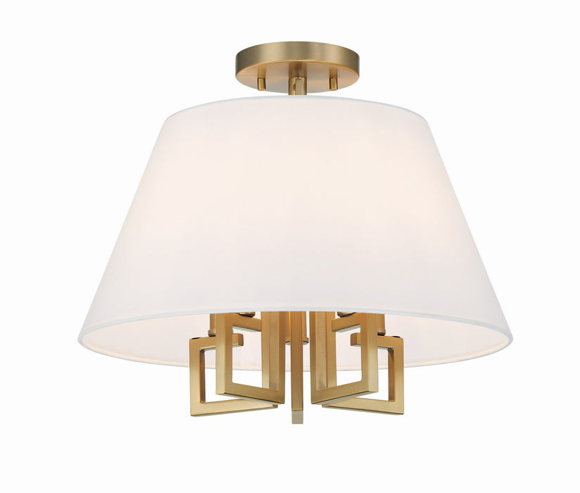 Crystorama 2255-VG_CEILING Five Light Semi Flush Mount, Vibrant Gold