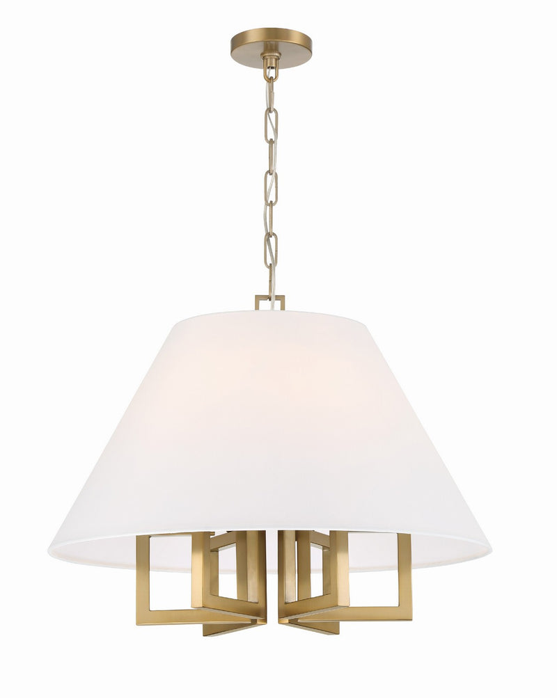 Crystorama 2256-VG Six Light Chandelier, Vibrant Gold