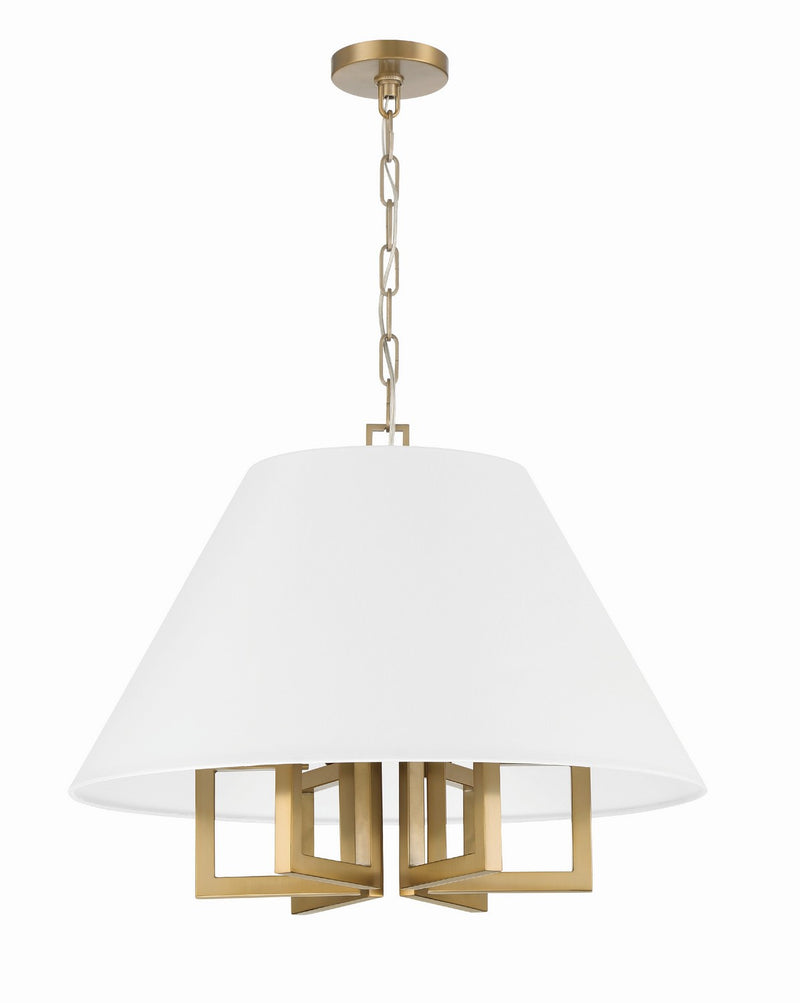Crystorama 2256-VG Six Light Chandelier, Vibrant Gold