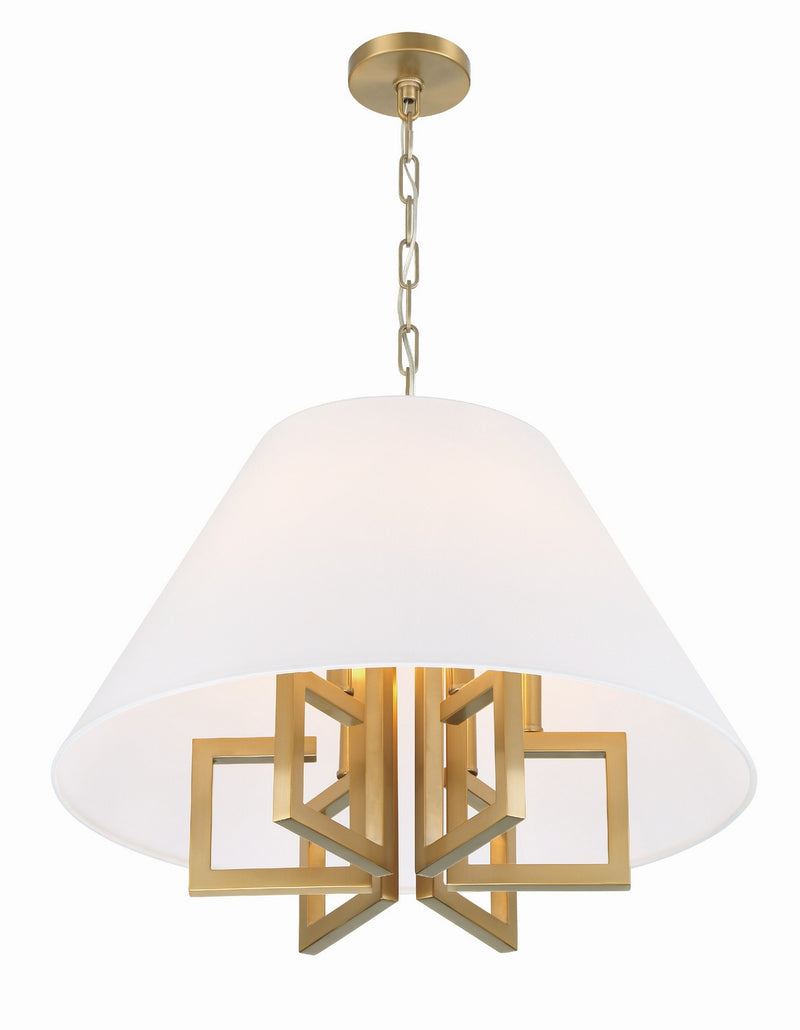 Crystorama 2256-VG Six Light Chandelier, Vibrant Gold
