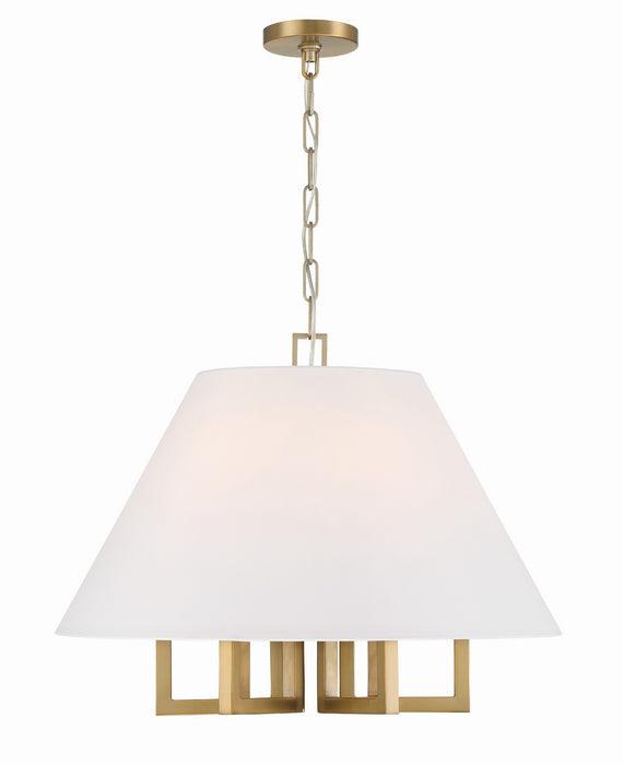Crystorama 2256-VG Six Light Chandelier, Vibrant Gold