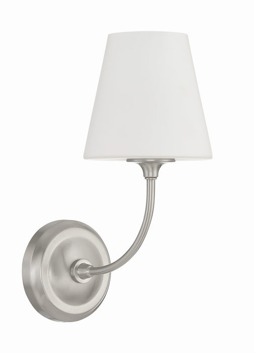 Crystorama 2441-OP-BN One Light Wall Sconce, Brushed Nickel