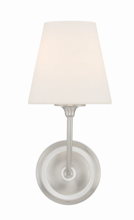 Crystorama 2441-OP-BN One Light Wall Sconce, Brushed Nickel