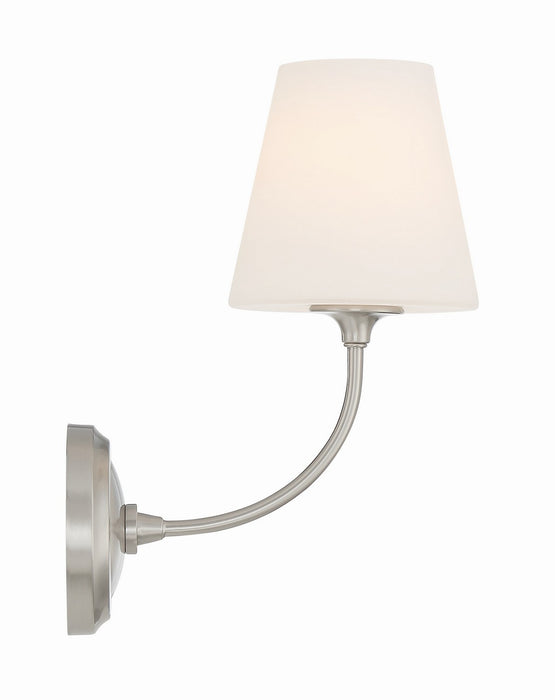 Crystorama 2441-OP-BN One Light Wall Sconce, Brushed Nickel