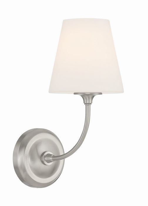 Crystorama 2441-OP-BN One Light Wall Sconce, Brushed Nickel