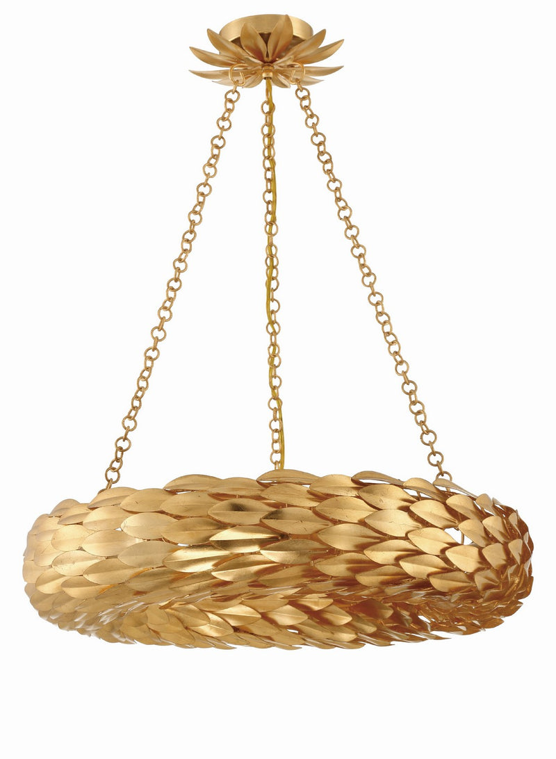 Crystorama 536-GA Six Light Pendant, Antique Gold