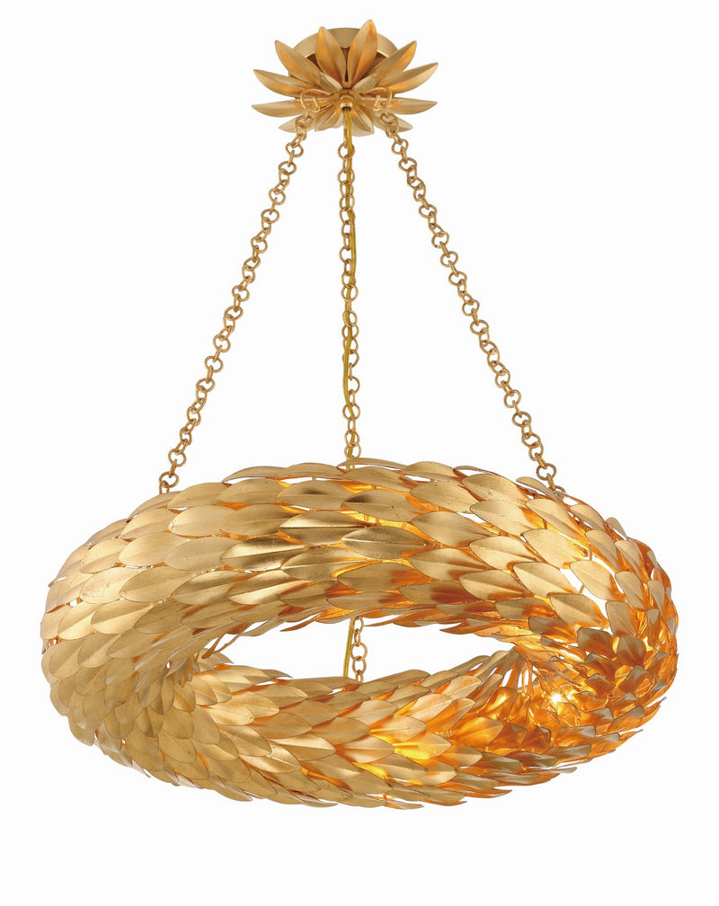Crystorama 536-GA Six Light Pendant, Antique Gold