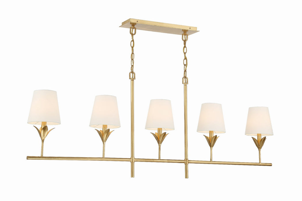 Crystorama 537-GA Five Light Chandelier, Antique Gold