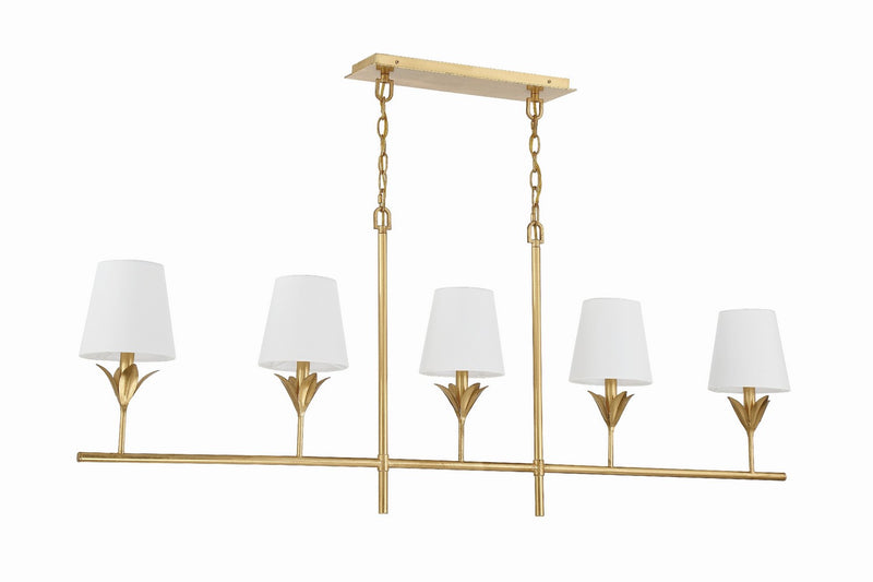 Crystorama 537-GA Five Light Chandelier, Antique Gold
