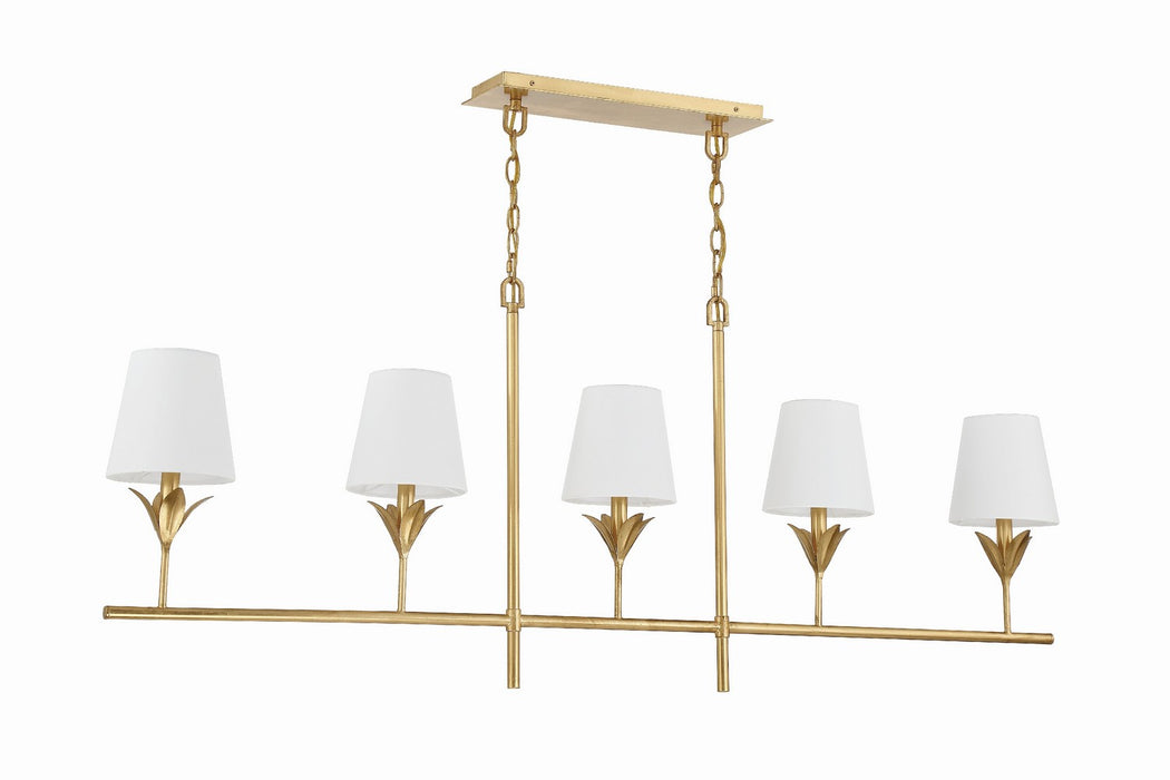 Crystorama 537-GA Five Light Chandelier, Antique Gold