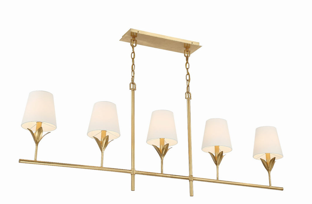 Crystorama 537-GA Five Light Chandelier, Antique Gold