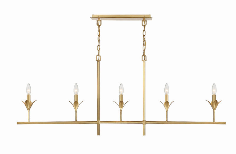 Crystorama 537-GA Five Light Chandelier, Antique Gold