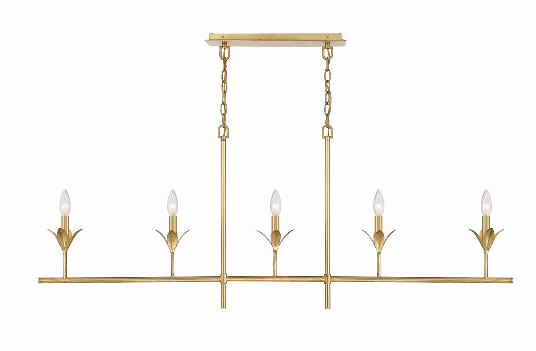 Crystorama 537-GA Five Light Chandelier, Antique Gold