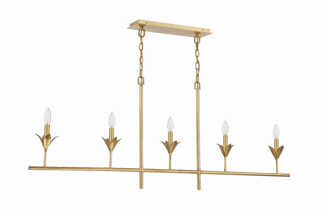 Crystorama 537-GA Five Light Chandelier, Antique Gold