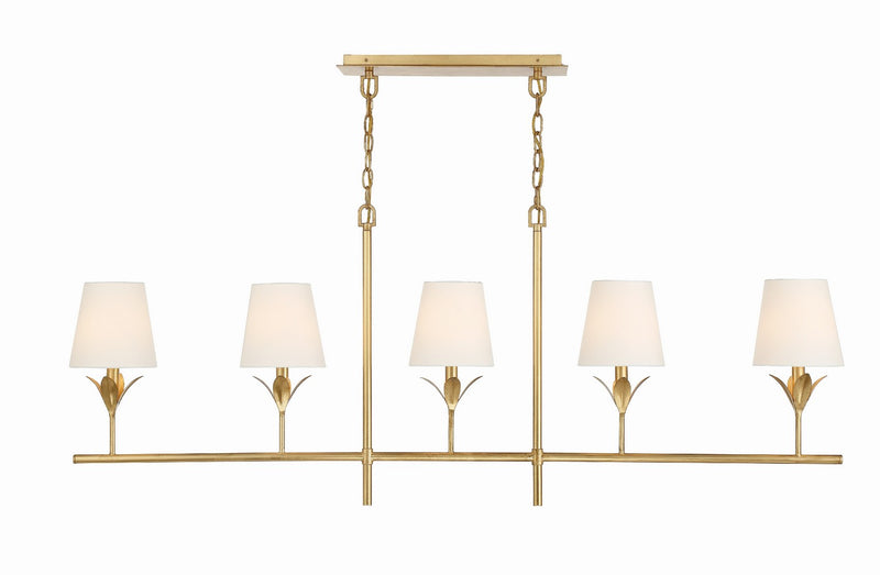 Crystorama 537-GA Five Light Chandelier, Antique Gold