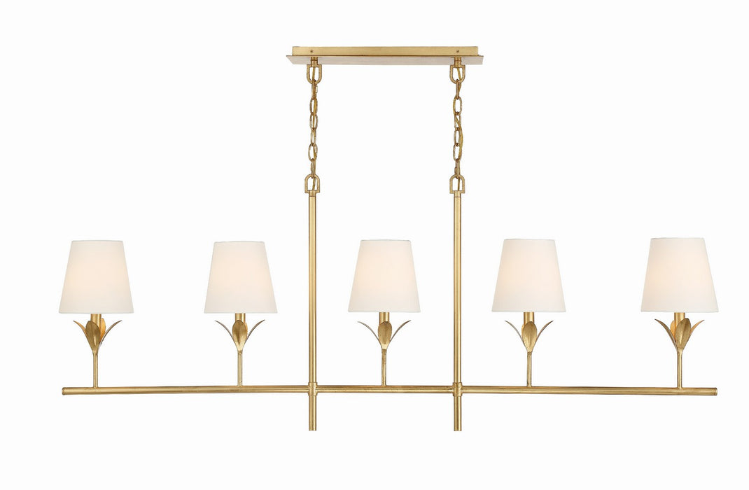 Crystorama 537-GA Five Light Chandelier, Antique Gold