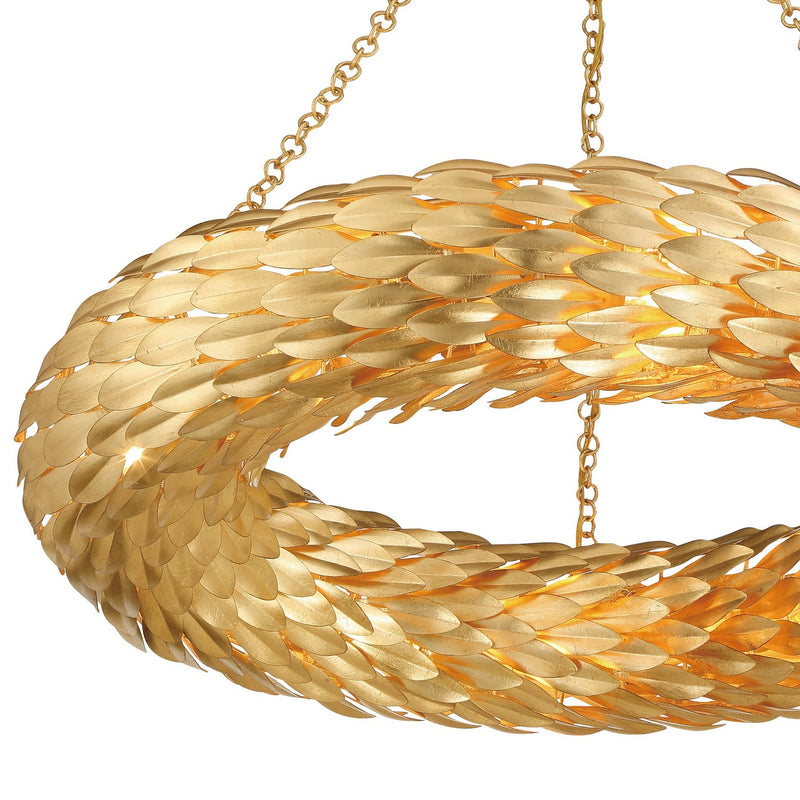 Crystorama 538-GA Eight Light Pendant, Antique Gold