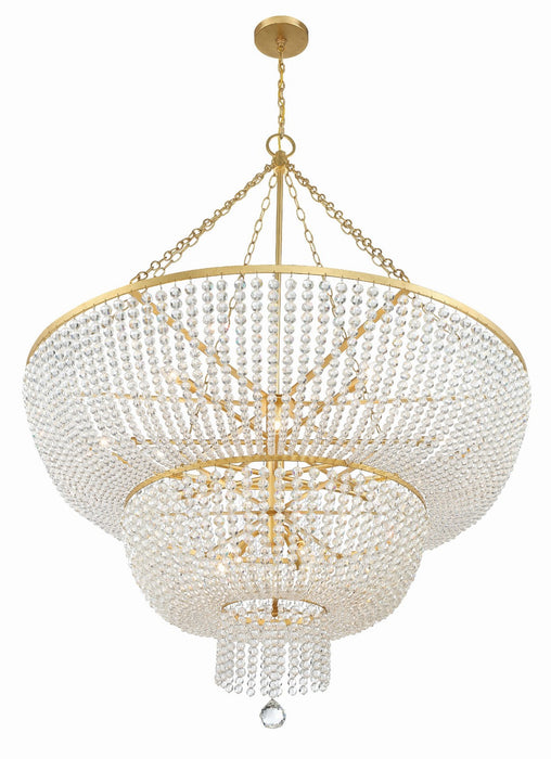 Crystorama 614-GA 15 Light Chandelier, Antique Gold