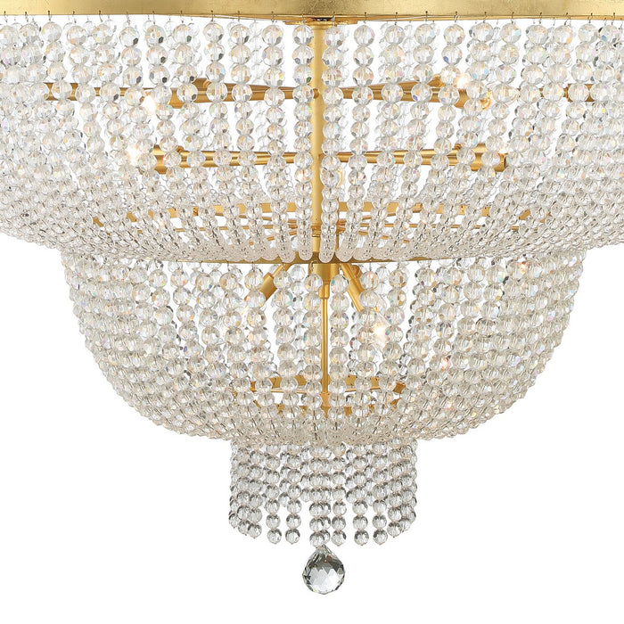 Crystorama 614-GA 15 Light Chandelier, Antique Gold