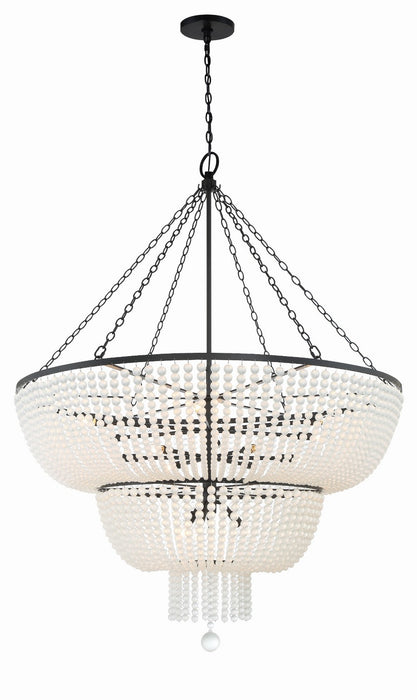 Crystorama 614-MK 15 Light Chandelier, Matte Black